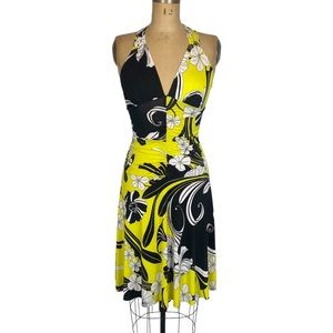 Sonia K Y2K Slinky Cutout Floral Midi Dress